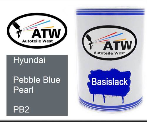 Hyundai, Pebble Blue Pearl, PB2: 500ml Lackdose, von ATW Autoteile West.